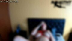 horny colombian bbw milf spreads huge pussy lips fingering wildly while watching porn