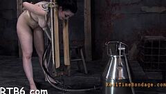 Titty torment squeezes and slaps naughty chick's huge boobs hard