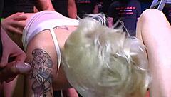 piss guzzling hos get rammed hard in group oral hardcore