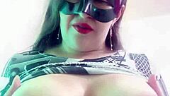 Curvy latina milf wife flashes huge tits pussy as cheating whore