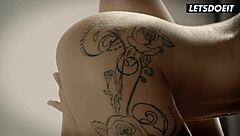 Oily massage turns into Claudia Macc and Caprice's steamy pussy play