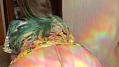 joan day struts in sheer tights shaking her fat jiggling ass and thick curvy hips