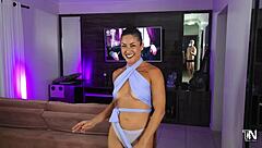 curvy ebony babe parties hard with lingerie sex all weekend