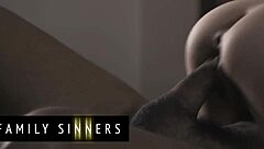 Skinny blonde sneaks a wild fuck with her uncle-in-law alone at home!