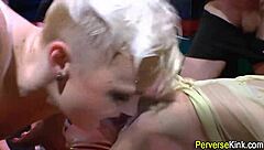 piss guzzling hos get rammed hard in group oral hardcore