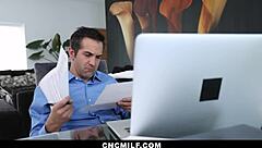 neighbor freeuses busty stepmom and teen while handling their paperwork? cncmilf