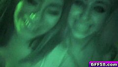 A guy uses toys on multiple teen pussies before hardcore fucking