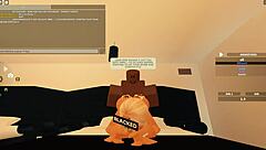 Black Roblox Whore Bent Over for Anal! Deepthroat Blowjob Cowgirl Ride Shakes Ass to Orgasm