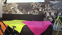 Hairy Christina Santes fucks Mugur backstage