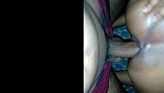 this monster black cock destroying her big ebony ass pussy?