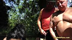 Plump Pierced German BBW MILF Outdoor Extreme Fuck Orgy