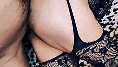 beautiful milf wife spreads in fishnets for hot anal pov creampie!