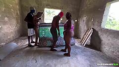 amateur couple celebrates new building with bent over doggystyle foursome creampie orgy