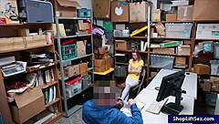 Skinny shoplifter teen gets pounded hard by LP officer big cock