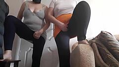 Two stepsisters reach shuddering climaxes together