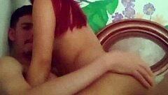 homemade video captured with stepsis during intense cowgirl creampie riding