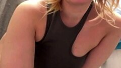 fingering her wet pussy in public feels amazing