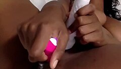 chubby ebony hides huge clit secrets during solo bedroom squirt show