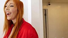 Lauren Phillips' big tits bounce as redhead pawg milf rides cock hard