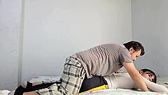 university student on period gets fucked hard by stepbrother