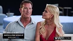 hot blonde milf tatiana steele bent over riding bbc doggystyle while hubby films her big tits bouncing