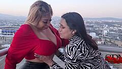 two mexican milfs with big asses lick each others pussies passionately