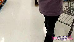 Immeganlive Rips Wedgie Panties Exposing Big Tits Ass in Public