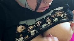 damn those tits out in pov while she deepthroats and moans all sloppy 😍