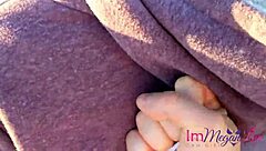 Immeganlive Rips Wedgie Panties Exposing Big Tits Ass in Public