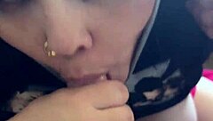 damn those tits out in pov while she deepthroats and moans all sloppy 😍