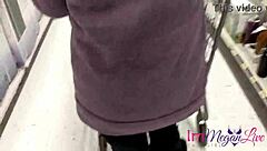 Immeganlive Rips Wedgie Panties Exposing Big Tits Ass in Public