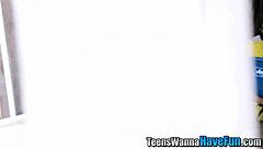 horny teen cowgirls ride cocks outdoors at party for facial cumshots