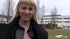 Black blonde pussy kissing leads to massive cumshot in full steamy sex scene