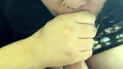 damn those tits out in pov while she deepthroats and moans all sloppy 😍