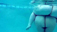 Busty BBW Lexxxi Luxe and Friend Dive Underwater for Pool Tit Play!