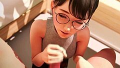 petite japanese amateur teases with slow handjob and blowjob on hard cock in pov close up