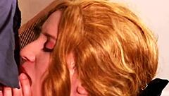 British redhead nurse student eagerly sucks patient's throbbing cock