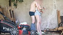 i cheated with the gardener doggystyle in garden while husband fixed mower nearby