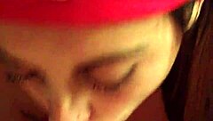 red milf sucks cock like a pro deepthroat queen