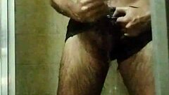 guy bathes then masturbates to orgasm