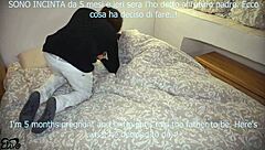 pregnant italian housewife gives boyfriend a special treat to stay