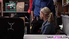 teen shoplifter caught by cop with big cock asks burglar style release but gets punished hard