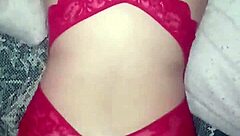 Red lingerie swingers group covered in hot cum loads from prostitute party 😏🥛