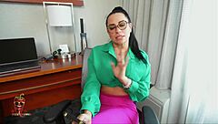 curvy spanish tutor sandy love rides pov cowgirl with big tits bouncing hard!