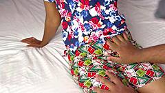 Horny stepsister begs for big black cock to stretch her virgin shaved pussy riding rough