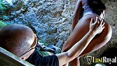 i can't get enough of this brunette anal slut's tits bouncin while i wreck her ass n pussy in the cave