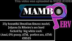 25yo Brazilian Fitness Model Julyana Sz Ass Destroyed by Big White Cock ATM