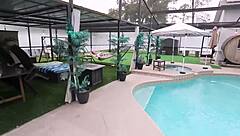 stepmom gets lotion rubbed on tits then fucked hard pov