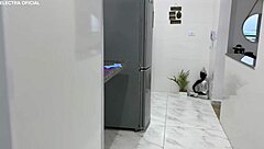 maid's tiny shorts provoke boss into dirty voyeur fetish play