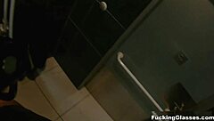 Fucking Glasses-Wearing Teen in Public Restroom Leads to Explosive Orgasm and Blowjob Cumshot